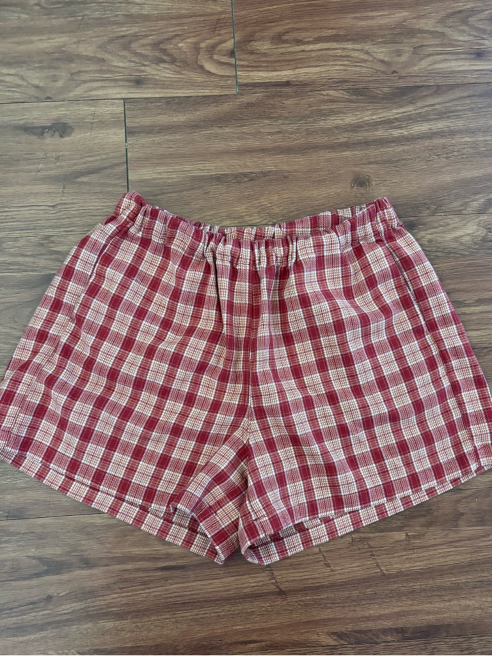 Red plaid Brandy Melville shorts